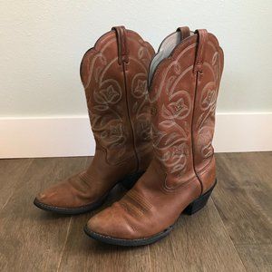 Ariat Heritage Leather Cowboy Western Boots - Brown - Women's Size 7 / 37.5 EU